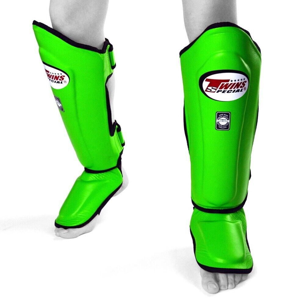 Twins Double Padded Shin Guards Muay Thai Shin Pads Kickboxing Leg Shinguards